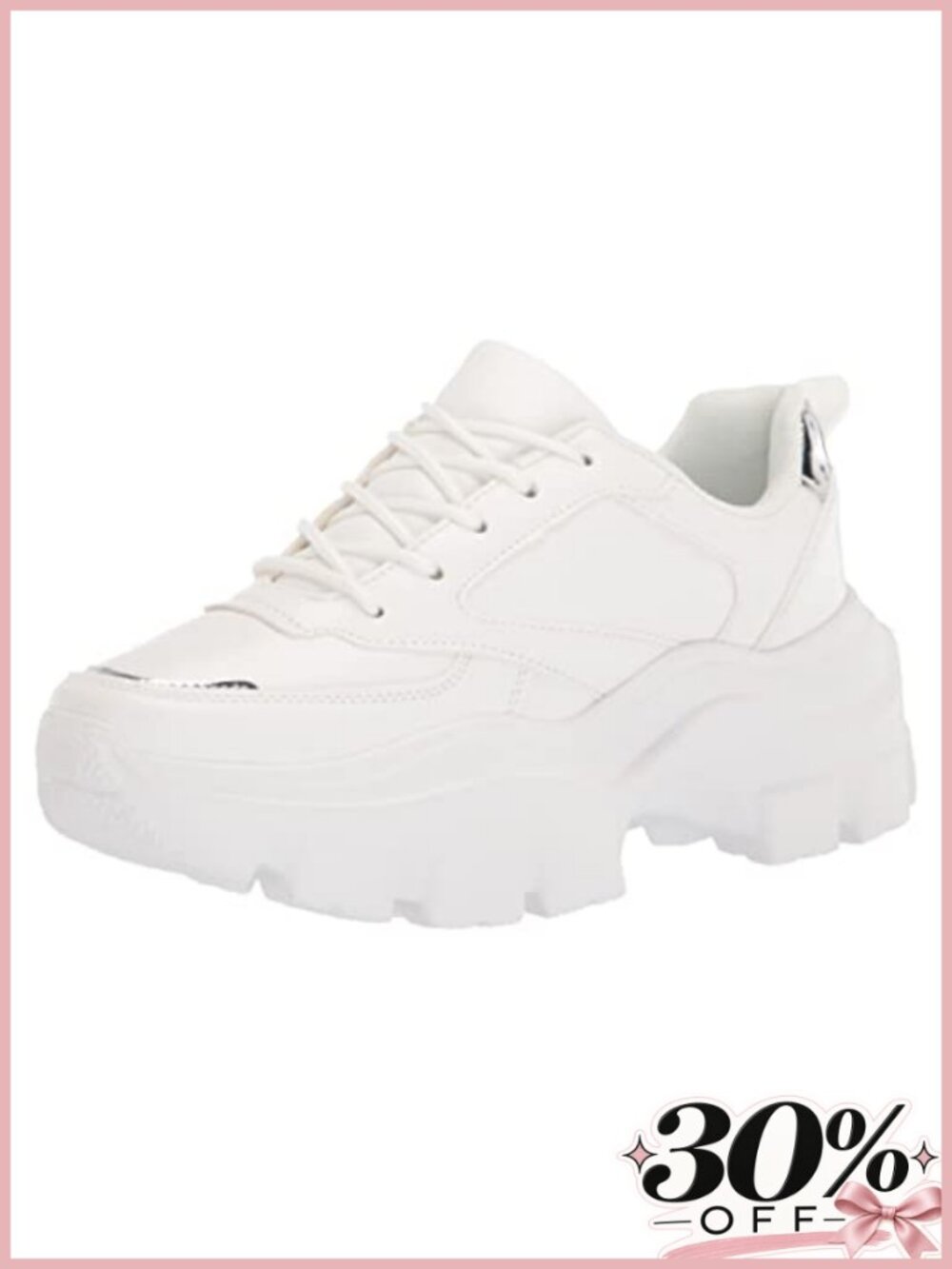 Women Chunky Platform Dad Walking Sneakers Lace-Up Lightweight